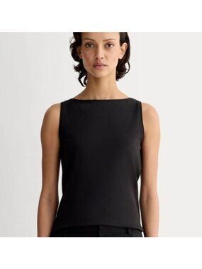 Everlane The Supima Form Boatneck Tank Top Women's Size Small in Black NWT!